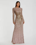 Embellished Puff Sleeve Side Knot Gown